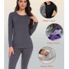 imagewirarpa Womens Cotton Thermal Underwear Set Long Johns Base Layer Pajama Set for Women Fall Top BottomDeep Grey