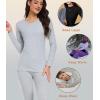 imagewirarpa Womens Cotton Thermal Underwear Set Long Johns Base Layer Pajama Set for Women Fall Top BottomHeather Grey