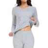 imagewirarpa Womens Cotton Thermal Underwear Set Long Johns Base Layer Pajama Set for Women Fall Top BottomHeather Grey