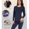 imagewirarpa Womens Cotton Thermal Underwear Set Long Johns Base Layer Pajama Set for Women Fall Top BottomNavy