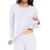imagewirarpa Womens Cotton Thermal Underwear Set Long Johns Base Layer Pajama Set for Women Fall Top BottomWhite