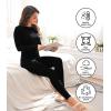 imagewirarpa Womens Fleece Lined Thermal Underwear Set Long Johns Base Layer Set for Women Winter Top BottomBlack