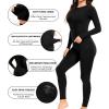 imagewirarpa Womens Fleece Lined Thermal Underwear Set Long Johns Base Layer Set for Women Winter Top BottomBlack