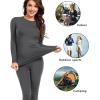 imagewirarpa Womens Fleece Lined Thermal Underwear Set Long Johns Base Layer Set for Women Winter Top BottomDeep Grey