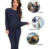 imagewirarpa Womens Fleece Lined Thermal Underwear Set Long Johns Base Layer Set for Women Winter Top BottomNavy