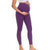 imagewirarpa Womens Maternity Leggings Over The Belly Pregnancy Yoga Pants Buttery Workout Activewear 25quotPurple