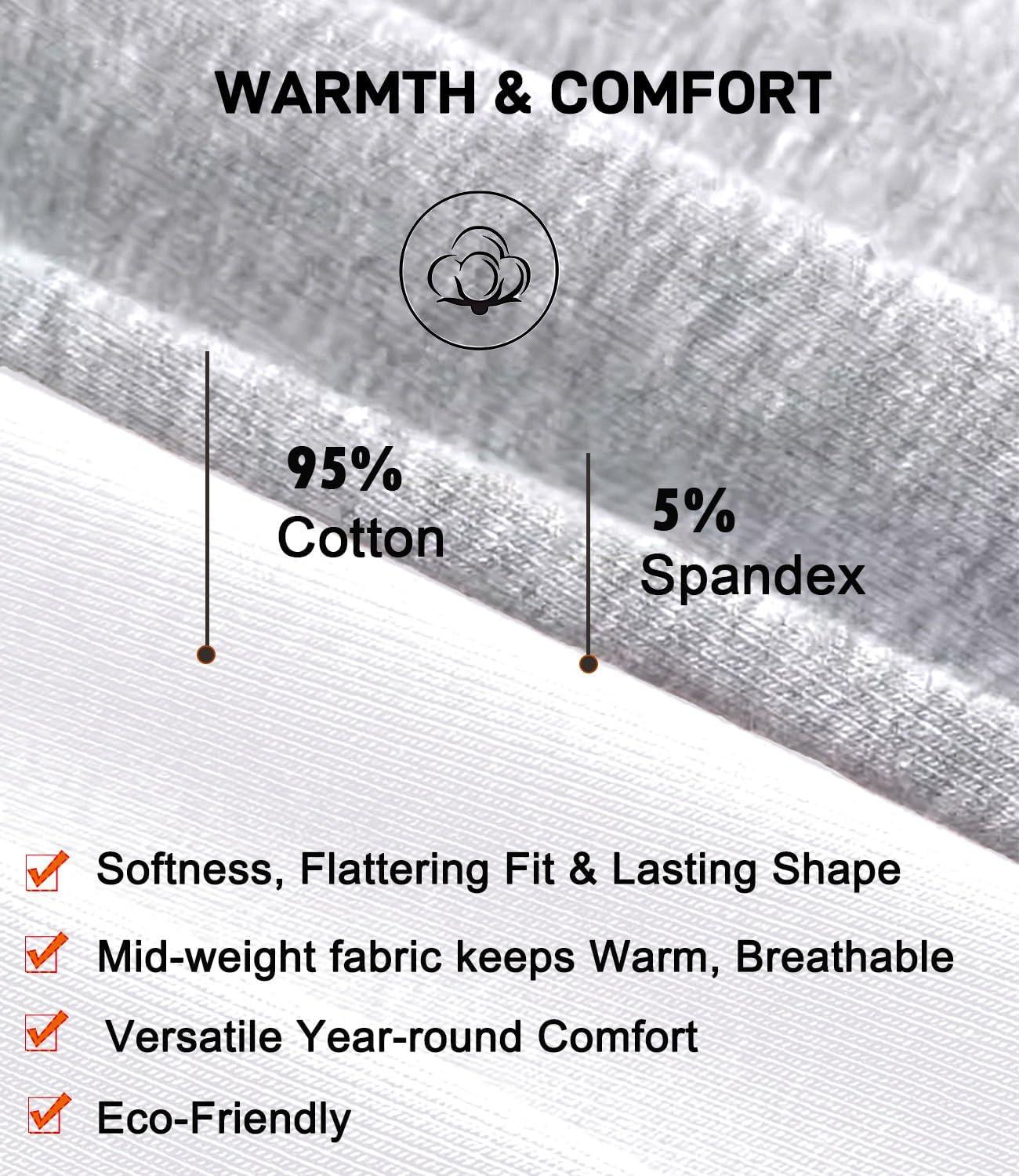 imagewirarpa Womens Cotton Thermal Underwear Set Long Johns Base Layer Pajama Set for Women Fall Top BottomHeather Grey