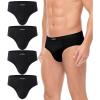 imagewirarpa Mens 100 Cotton Briefs Underwear No Fly Covered Waistband 4 PackBlack