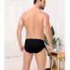 imagewirarpa Mens 100 Cotton Briefs Underwear No Fly Covered Waistband 4 PackBlack