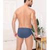 imagewirarpa Mens 100 Cotton Briefs Underwear No Fly Covered Waistband 4 PackBlack Red Blue Heather Grey