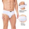 imagewirarpa Mens 100 Cotton Briefs Underwear No Fly Covered Waistband 4 PackWhite