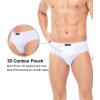 imagewirarpa Mens 100 Cotton Briefs Underwear No Fly Covered Waistband 4 PackWhite