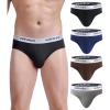 imagewirarpa Mens Cotton Stretch Underwear Support Briefs Wide Waistband MultipackBlack  Navy Blue  Brown  Heather Grey4 Pack