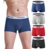imagewirarpa Mens Trunks Underwear Cotton Boxer Briefs Short Leg Comfortable Underpants 4 PackBijou Blue heather Grey red black