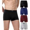 imagewirarpa Mens Trunks Underwear Cotton Boxer Briefs Short Leg Comfortable Underpants 4 PackBlackHeather GrayRedDeep Blue