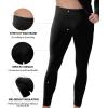 imagewirarpa Mens Long Johns Thermal Underwear Set Light Fleece Lined Base Layer Long Sleeve Top and BottomBlack