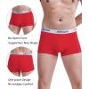 imagewirarpa Mens Trunks Underwear Cotton Boxer Briefs Short Leg Comfortable Underpants 4 PackBijou Blue heather Grey red black