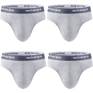 imagewirarpa Mens Cotton Stretch Underwear Support Briefs Wide Waistband MultipackGrey
