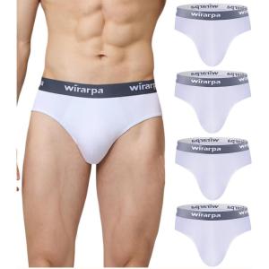 imagewirarpa Mens Cotton Stretch Underwear Support Briefs Wide Waistband MultipackWhite