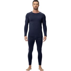 imagewirarpa Mens Long Johns Thermal Underwear Set Light Fleece Lined Base Layer Long Sleeve Top and BottomNavy