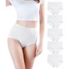 imagewirarpa Womens Underpants High Waist Cotton Elastic Panties Postpartum Shorts Pack of 5White5p