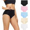 imagewirarpa Womens Underwear High Waisted Briefs Ladies Cotton Panties Soft Full Coverage Underwear 5 PackMulticolored025 Pack