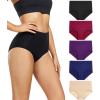imagewirarpa Womens Underwear High Waisted Briefs Ladies Cotton Panties Soft Full Coverage Underwear 5 PackMulticolored035 Pack