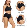 imagewirarpa Womens Underwear High Waisted Briefs Ladies Cotton Panties Soft Full Coverage Underwear 5 PackBlack5p