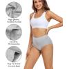 imagewirarpa Womens Underwear High Waisted Briefs Ladies Cotton Panties Soft Full Coverage Underwear 5 PackHeather Grey5p