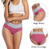 imagewirarpa Womens Cotton Underwear High Waist Breathable Briefs Soft Underpants Ladies Stretch Panties 4 PackBlackPurplePinkLight Purple