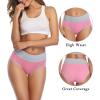 imagewirarpa Womens Cotton Underwear High Waist Breathable Briefs Soft Underpants Ladies Stretch Panties 4 PackRedOrangeYellowBlue