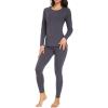 imagewirarpa Womens Cotton Thermal Underwear Set Lightweight Long Johns Base Layer Pajama Set for Women Top BottomDeep Grey