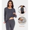 imagewirarpa Womens Cotton Thermal Underwear Set Lightweight Long Johns Base Layer Pajama Set for Women Top BottomDeep Grey