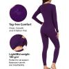 imagewirarpa Womens Cotton Thermal Underwear Set Lightweight Long Johns Base Layer Pajama Set for Women Top BottomPurple