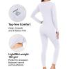 imagewirarpa Womens Cotton Thermal Underwear Set Lightweight Long Johns Base Layer Pajama Set for Women Top BottomWhite