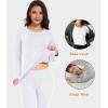 imagewirarpa Womens Cotton Thermal Underwear Set Lightweight Long Johns Base Layer Pajama Set for Women Top BottomWhite