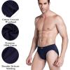 imagewirarpa Mens 100 Cotton Briefs Underwear No Fly Covered Waistband 4 PackBlackDark BlueDark GreyHeather Grey