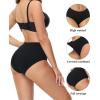 imagewirarpa Womens Cotton High Waisted Underwear Full Coverage Cotton Brief Panties 5 PackBlack5p