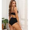 imagewirarpa Womens Cotton High Waisted Underwear Full Coverage Cotton Brief Panties 5 PackBlack5p