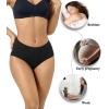 imagewirarpa Womens Cotton High Waisted Underwear Full Coverage Cotton Brief Panties 5 PackBlack5p