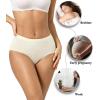 imagewirarpa Womens Cotton High Waisted Underwear Full Coverage Cotton Brief Panties 5 PackBlackLight PurpleLight BluePinkBeige