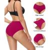 imagewirarpa Womens Cotton High Waisted Underwear Full Coverage Cotton Brief Panties 5 PackBlackPurpleRedTealGrey
