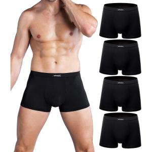 imagewirarpa Mens Breathable Modal Microfiber Trunks Underwear Covered Band Multipack14024psolid Black