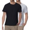 imagewirarpa Mens Cotton Undershirts Tee Short Sleeve Crew Neck Classic TShirt for Men 2 PackBlackGray