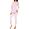 imagewirarpa Womens Cotton Thermal Underwear Set Lightweight Long Johns Base Layer Pajama Set for Women Top BottomLight Pink