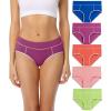 image:imagewirarpa Womens Colorful Mid High Rise Cotton Briefs 5 PackBluePurpleRedOrangeGreen