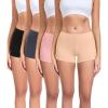 image:imagewirarpa Womens Boyshorts Panties Cotton Boxer Briefs for Ladies Underwear Shorts with Cotton Crotch 4 PackBlackDark GreyDark PinkBeige