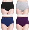 image:imagewirarpa Womens Cotton Underwear High Waisted Ladies Panties Full Coverage Briefs 4 Pack Regular amp Plus SizeAssorted  Set 2