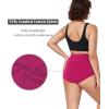 image:imagewirarpa Womens Cotton Underwear High Waisted Ladies Panties Full Coverage Briefs 4 Pack Regular amp Plus SizeBlackDeep RedTealBeige  Set 16