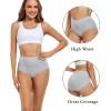 image:imagewirarpa Womens Cotton Underwear High Waisted Ladies Panties Full Coverage Briefs 4 Pack Regular amp Plus SizeHeather Gray  Set 15
